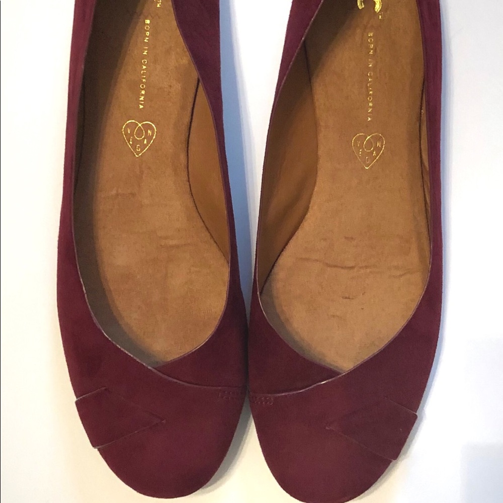 Cranberry Suede Ballet Flats